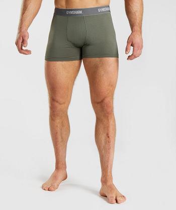 Gymshark Sports Tech Boxers 2pk Boxer Herr Svarta Olivgröna | SE 4081SGL